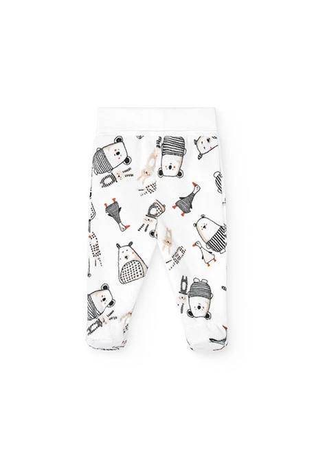 Set aus weißem Babyvelours mit Tiermotiven