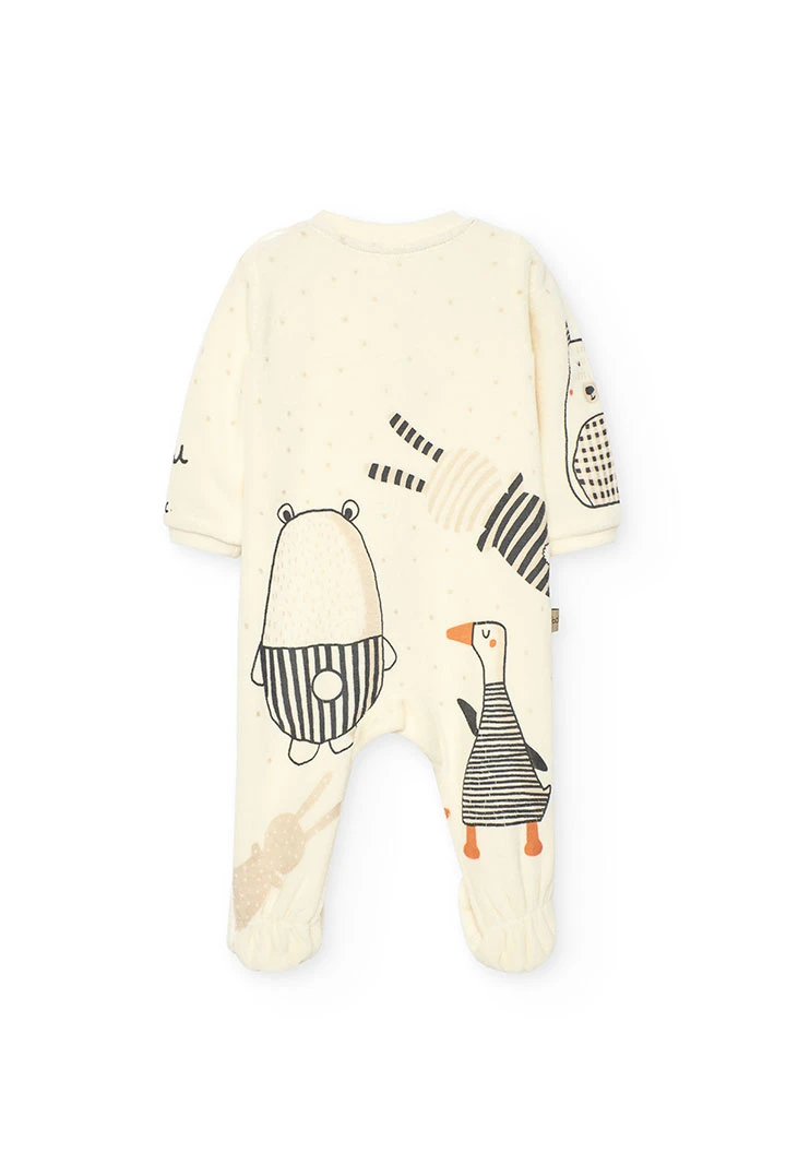 Pijama de nadó de punt blanc amb animals
