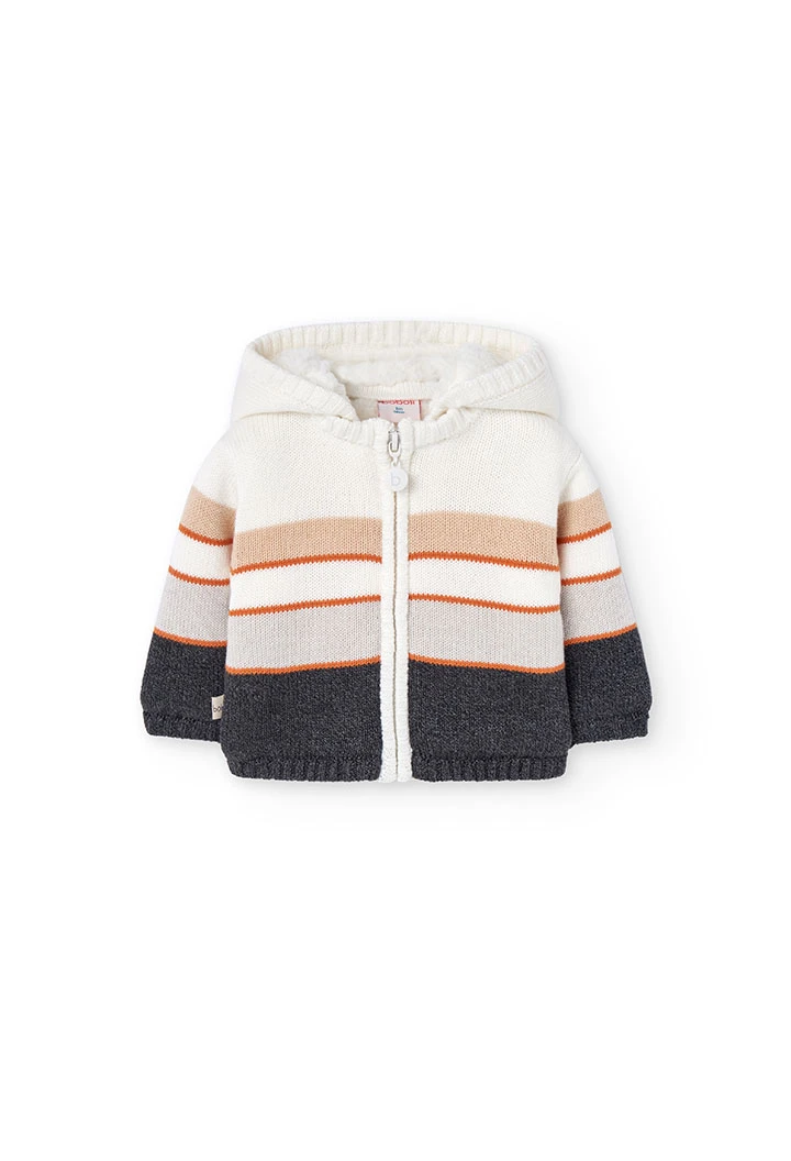 Chaqueta bebé de punto en blanco