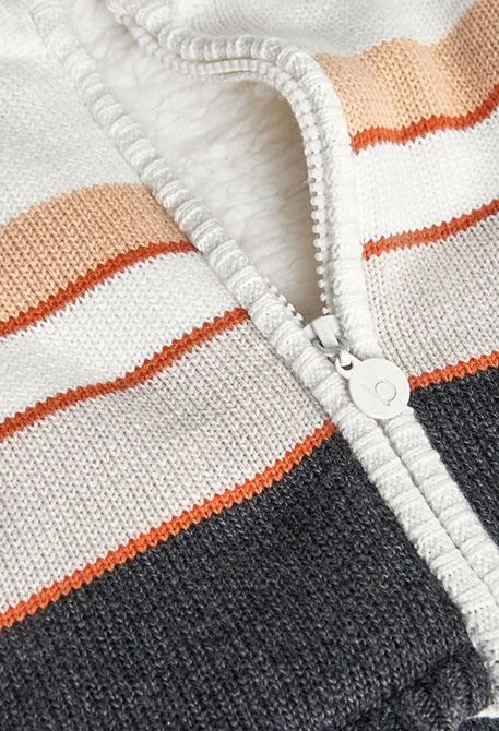 Knitted baby jacket in white