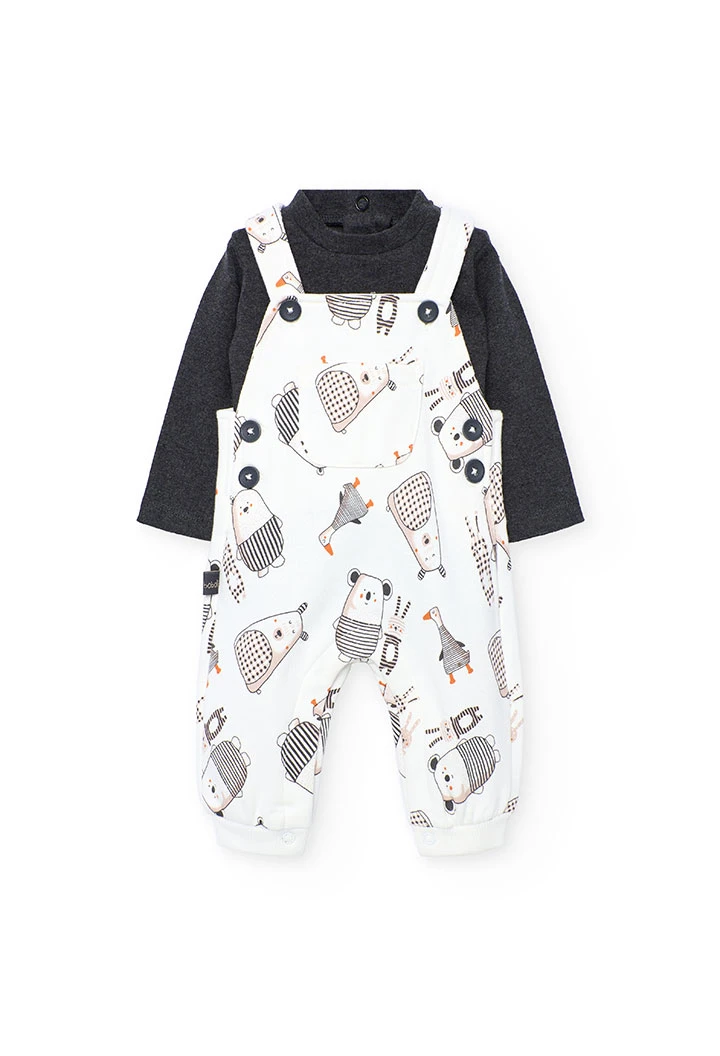 Conjunto bebé de punto animales gris