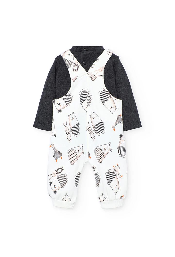 Conjunto bebé de punto animales gris