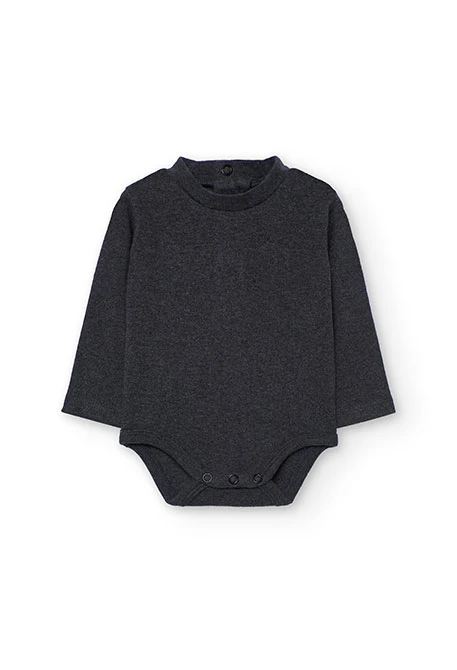 Completo neonato in maglia animali grigio