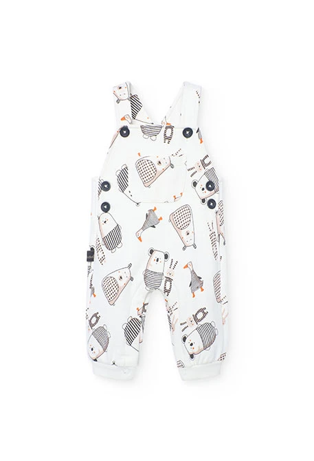 Completo neonato in maglia animali grigio