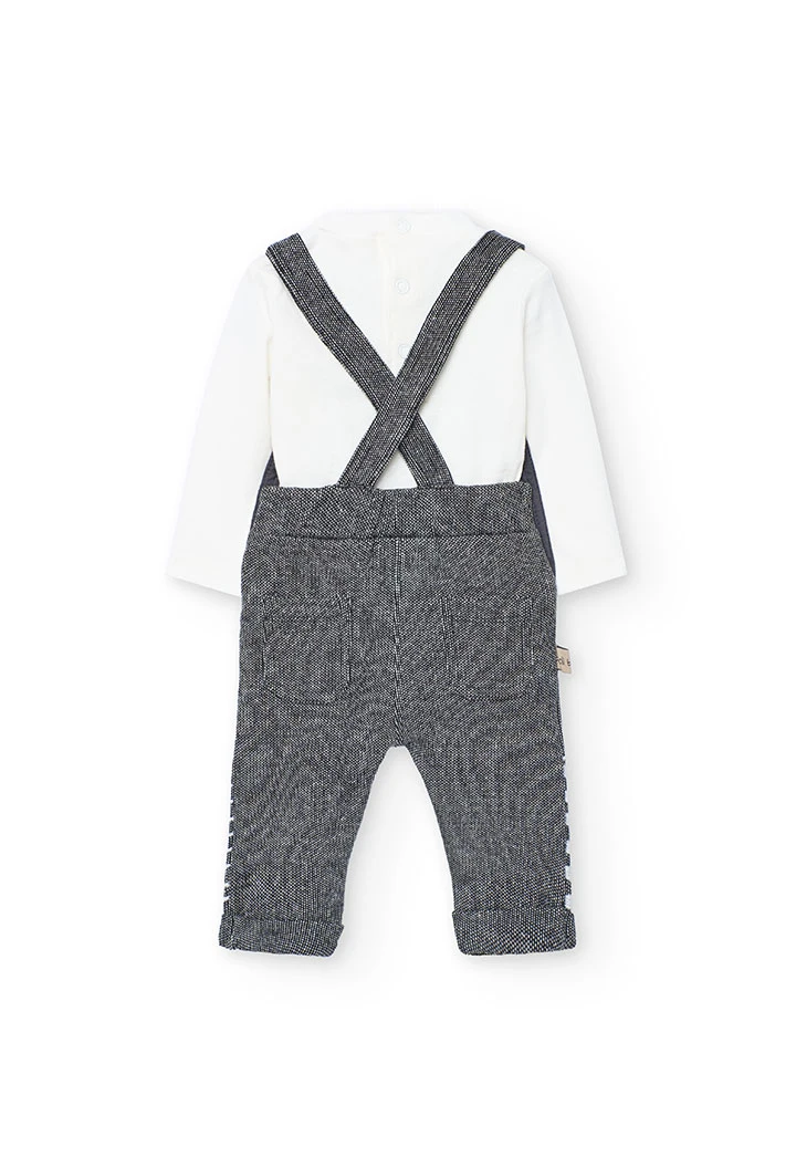 Conjunto para bebé de malha cinza com animais