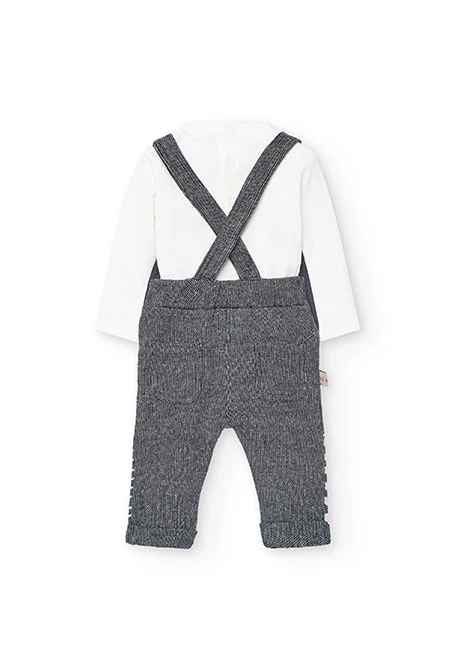 Ensemble bébé en tricot gris avec des animaux