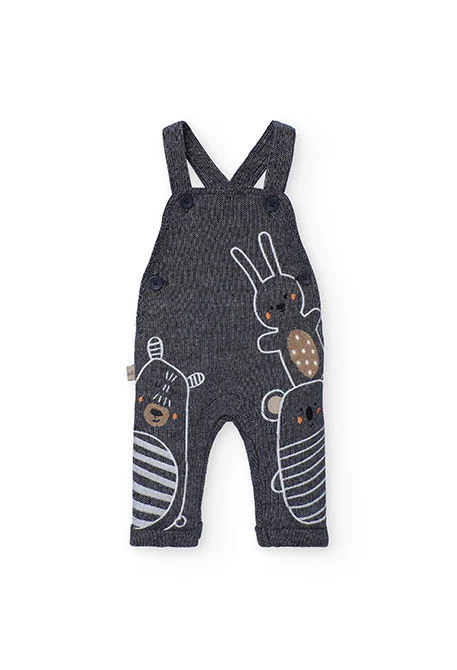 Grey knitted baby set with animals