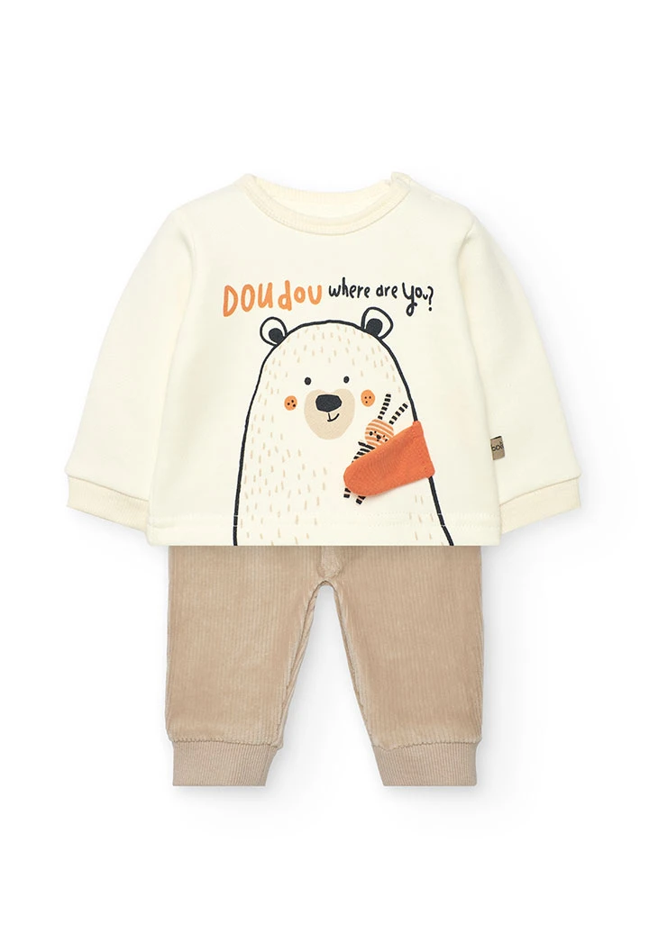 Ensemble bébé en tricot ours blanc