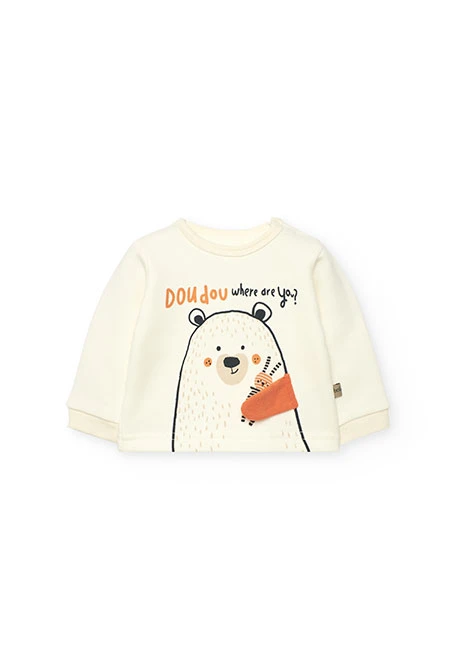 Conjunto de bebé de malha urso branco