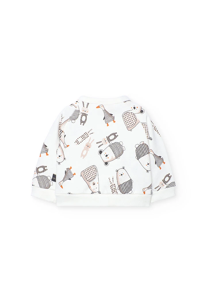 Completo neonato maglia bianca e grigio scuro