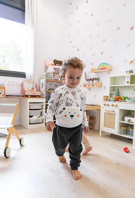 Ensemble bébé tricot blanc et gris foncé