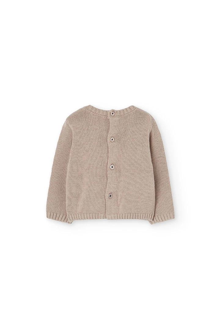 Beige Strickset für Babys mit Tiermotiven