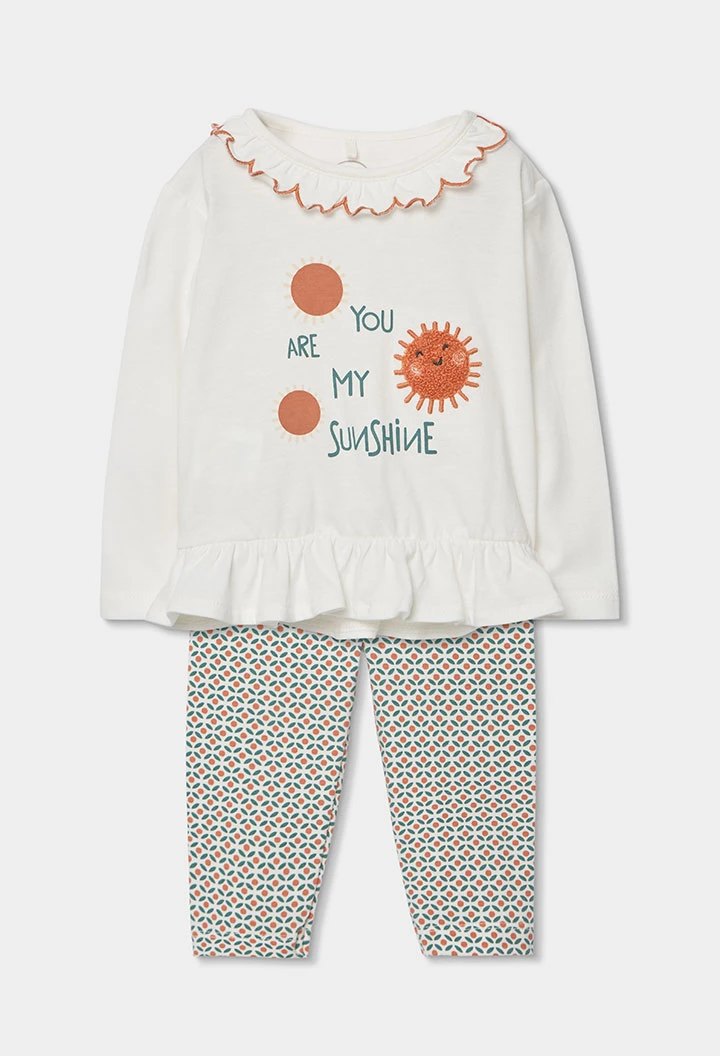 Conjunto bebé punto algodón blanco