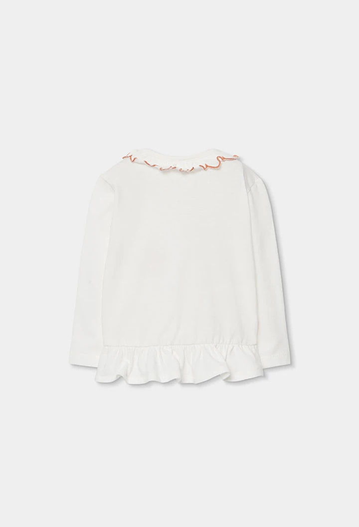 Ensemble bébé en maille de coton blanc.