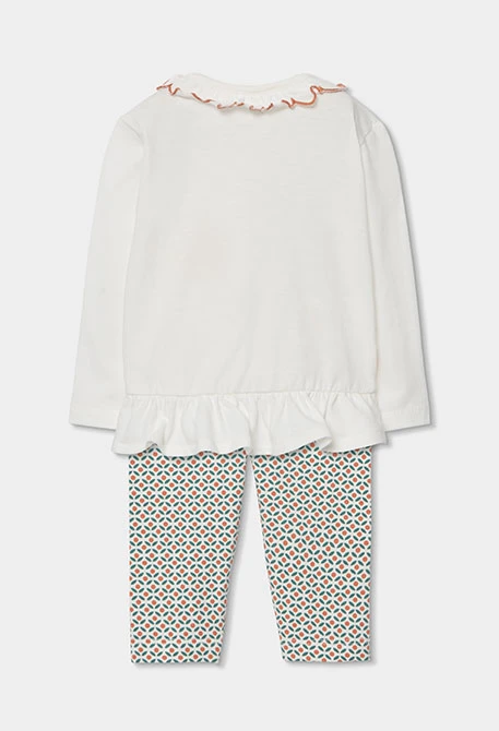 White cotton knit baby set