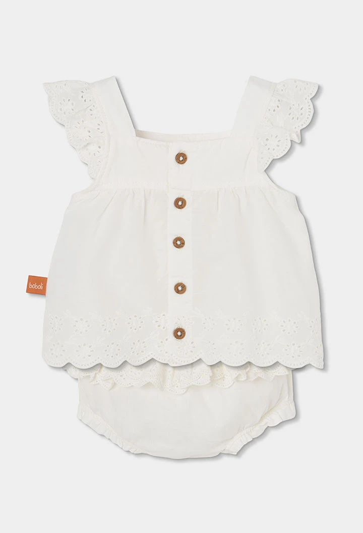 Conjunto bebé algodão em branco