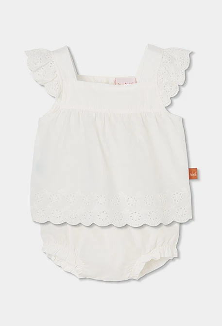 Babyset aus Baumwolle in Weiß