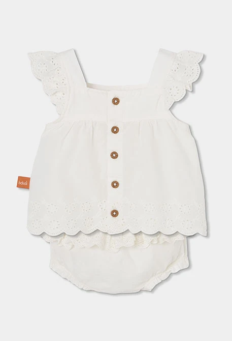 Conjunto bebé algodão em branco