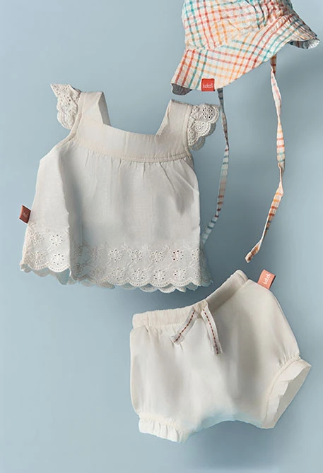 Conjunto bebé algodão em branco