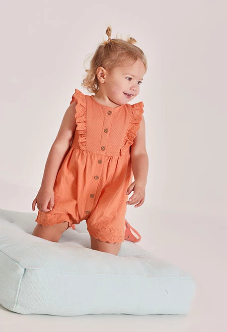 Tutina neonato cotone arancione