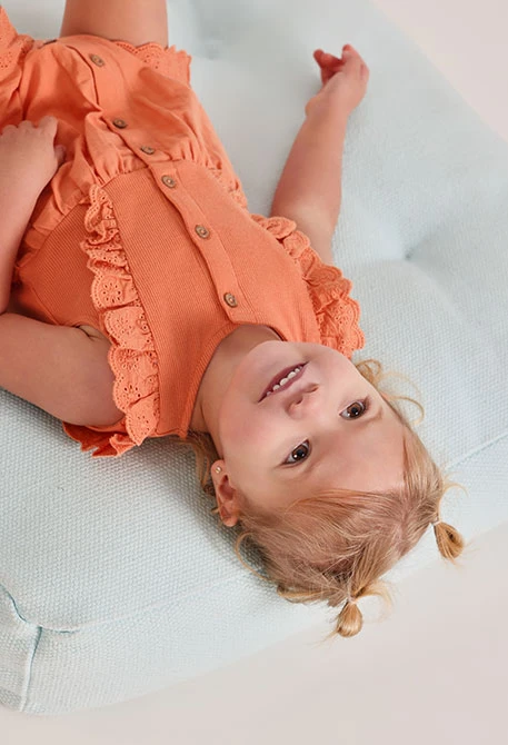 Combinaison bébé coton orange