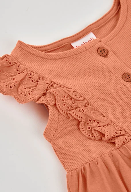 Orange cotton baby romper