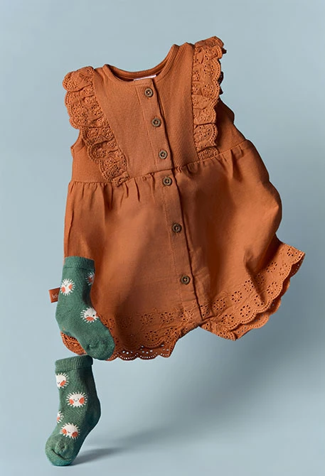 Combinaison bébé coton orange