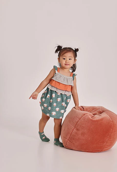 Bedrucktes Babykleid aus Strickstoff