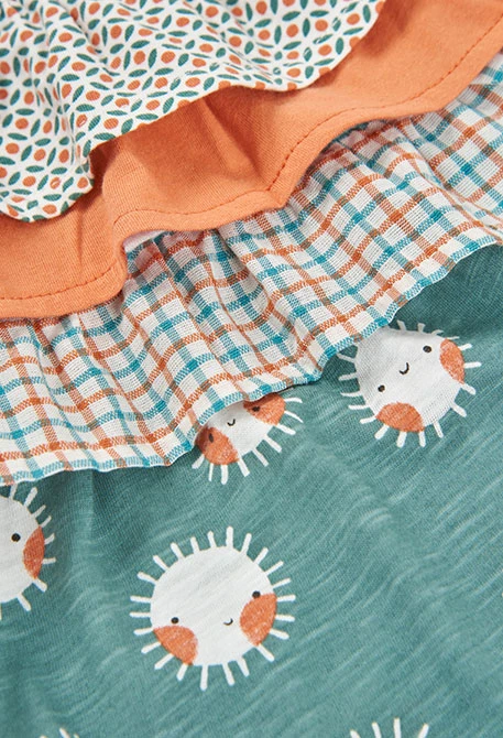 Bedrucktes Babykleid aus Strickstoff