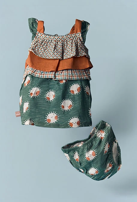 Vestido bebé malha estampado