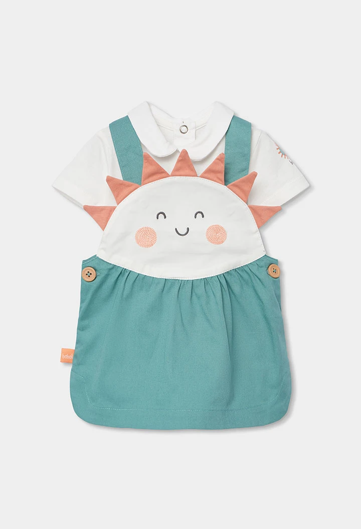 Robe bébé coton vert