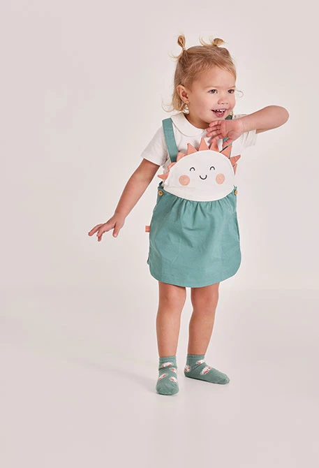 Green cotton baby dress