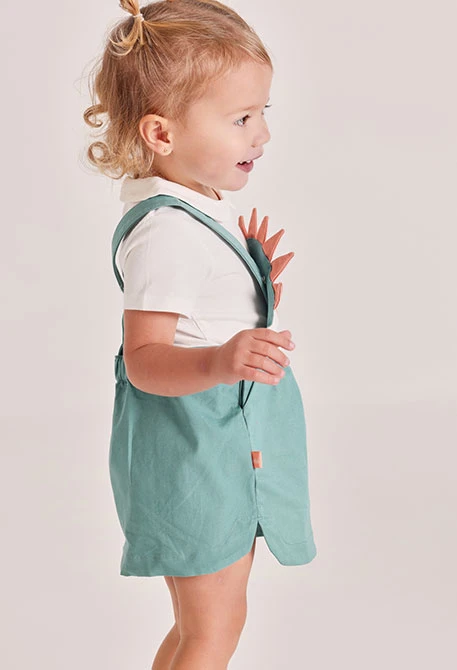 Green cotton baby dress