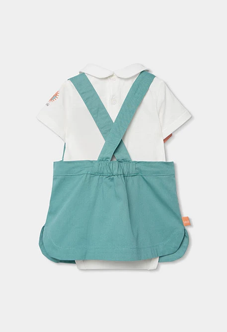 Abito neonato cotone verde