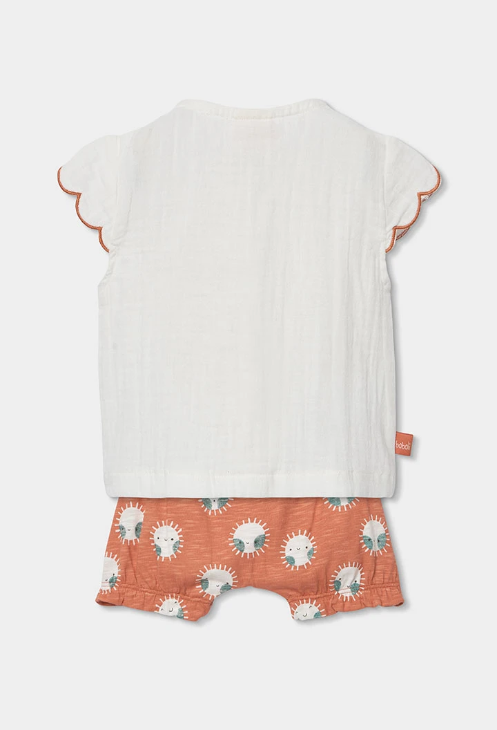 Completo per neonato in cotone bianco