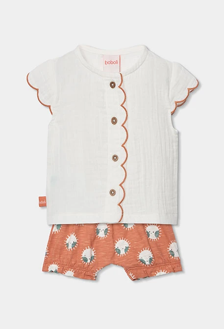 White cotton baby set