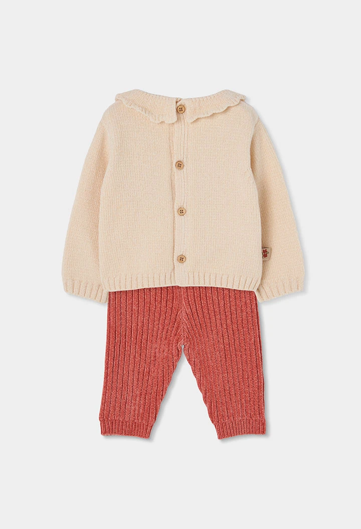 Ensemble bébé fille écru brodé cerf