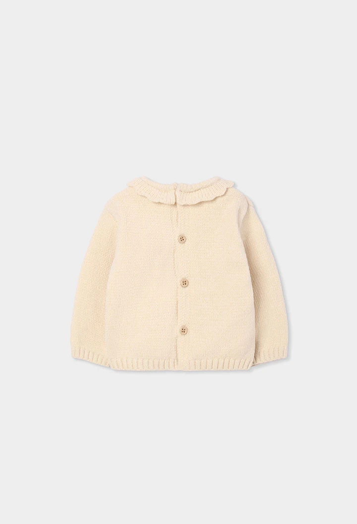Babyset Mädchen naturfarben mit Hirsch-Stickerei