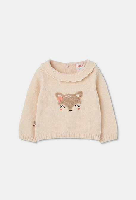 Ensemble bébé fille écru brodé cerf
