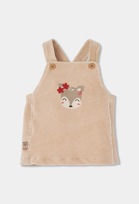Ensemble maille bébé fille beige brodé cerf