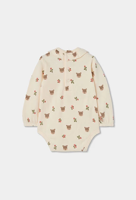 Ensemble maille bébé fille beige brodé cerf
