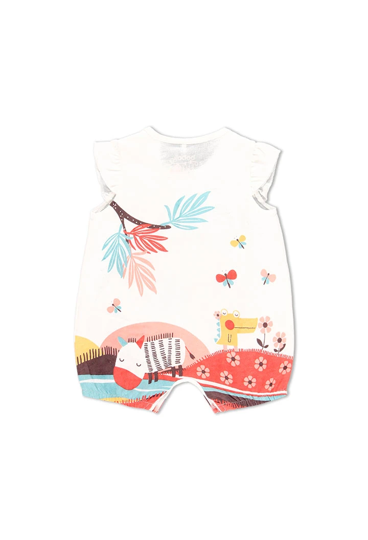 Grenouillère en tricot pour bébé fille - organique