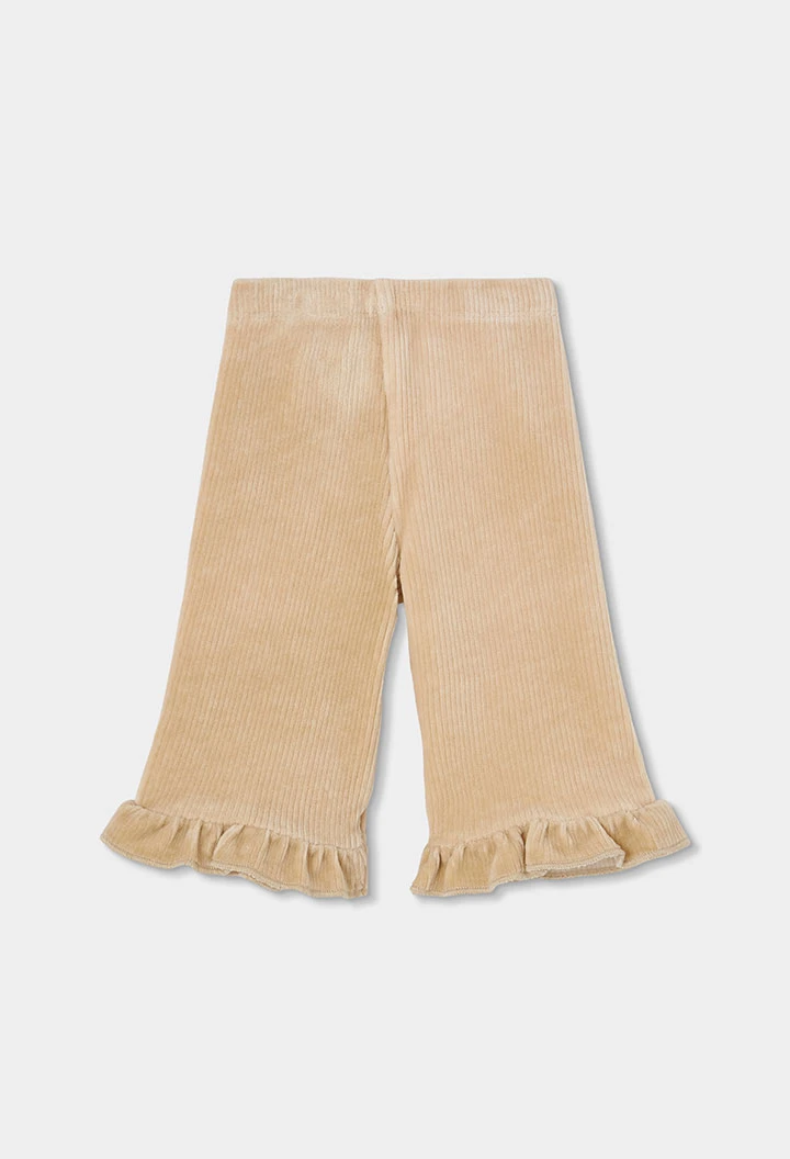 Conjunto de malha bebé menina rosa bordado de veados