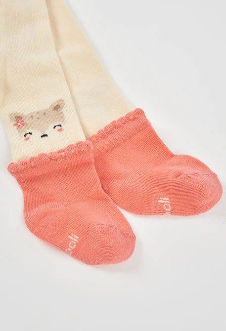 Leotard with raw fox-printed sock