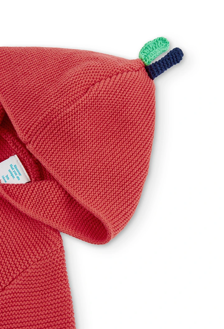 Chaqueta tricotosa roja de bebé