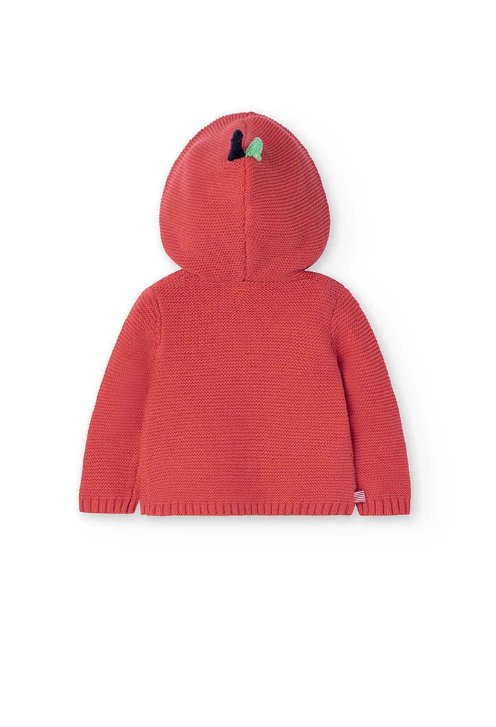 Chaqueta tricotosa roja de bebé