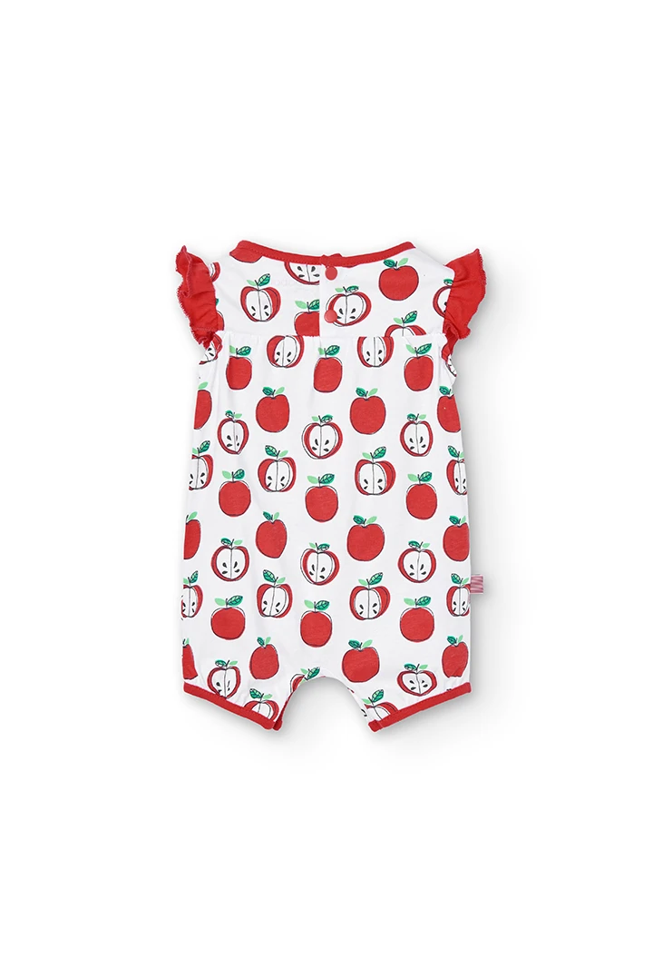 Grenouillère en tricot pommes pour bébé fille