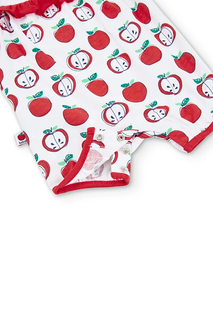 Grenouillère en tricot pommes pour bébé fille