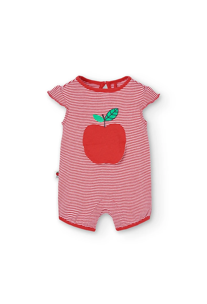 Grenouillère en tricot à rayures pour bébé fille
