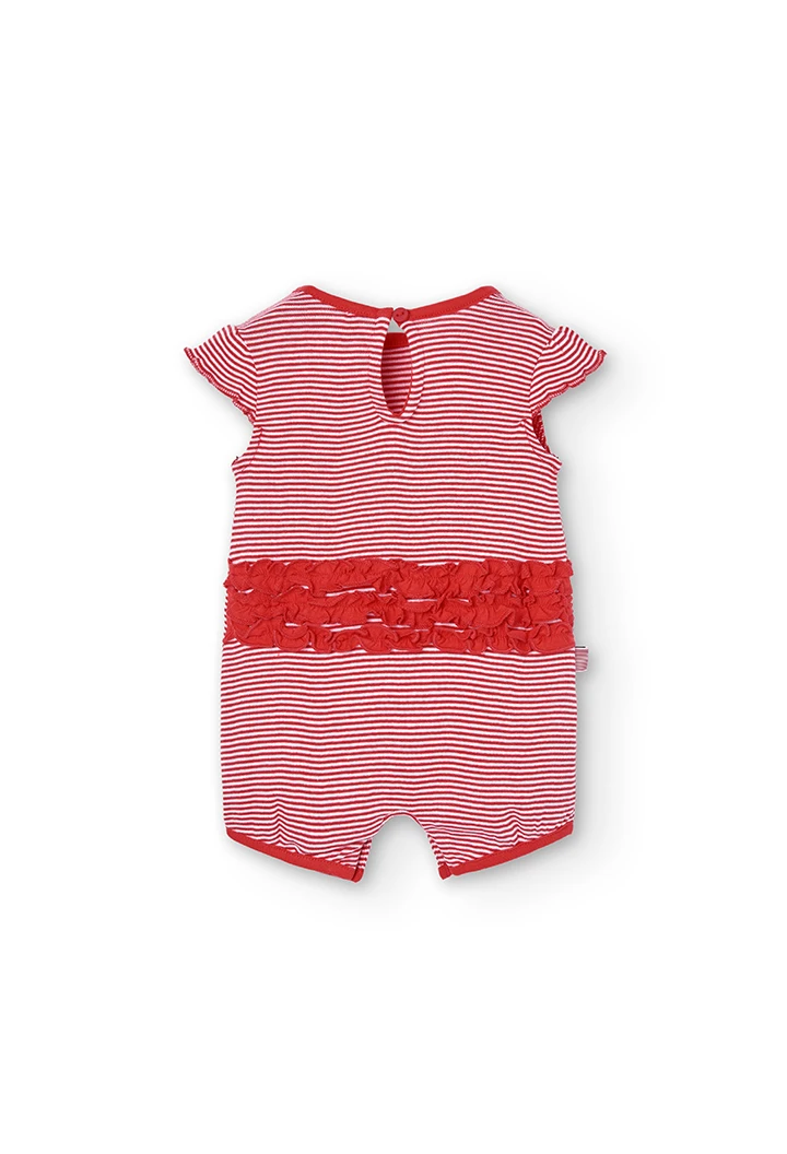 Grenouillère en tricot à rayures pour bébé fille